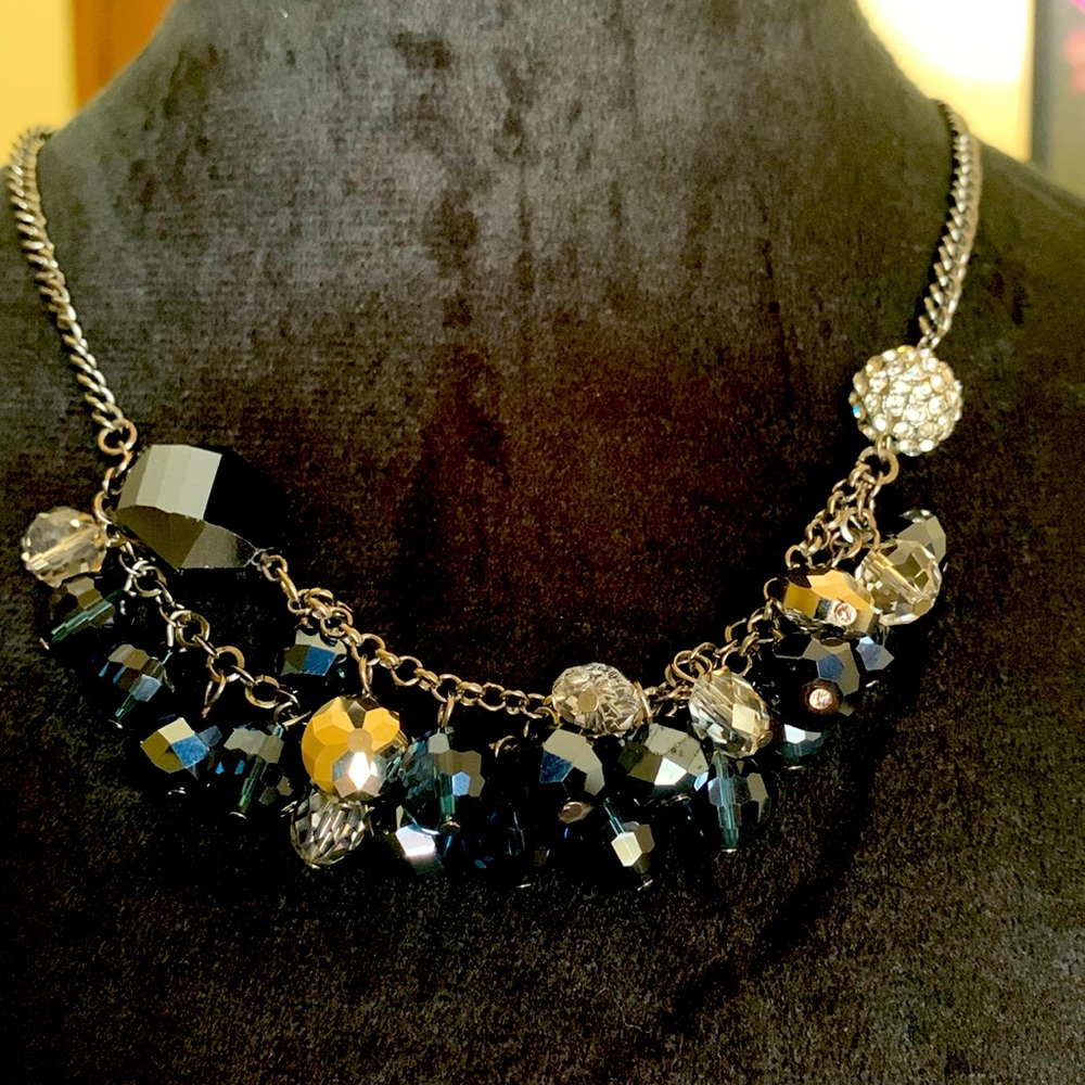 Beautiful blue, black and silver necklace